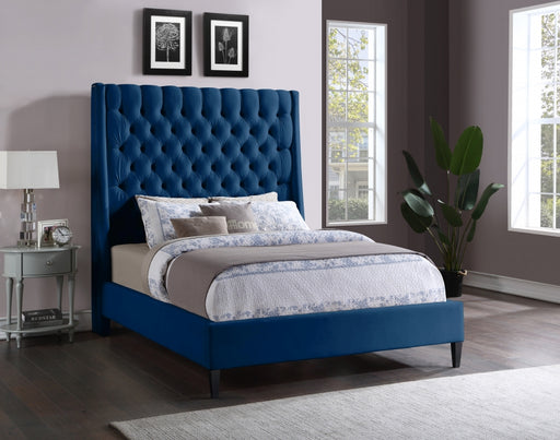 Fritz Velvet Full Bed Blue - FritzNavy-F