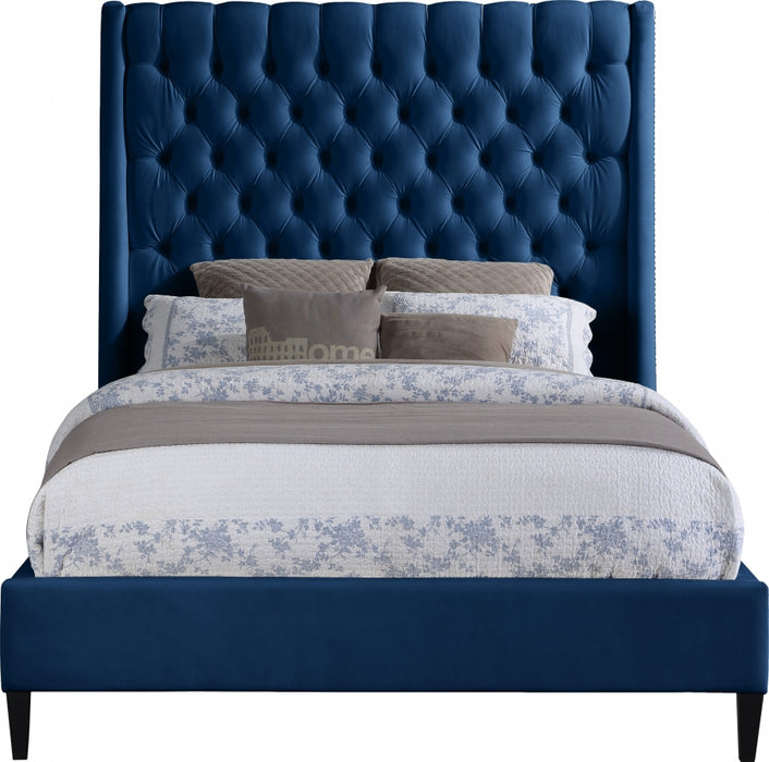 Fritz Velvet Full Bed Blue - FritzNavy-F