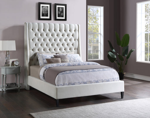 Fritz Velvet Full Bed Cream - FritzCream-F