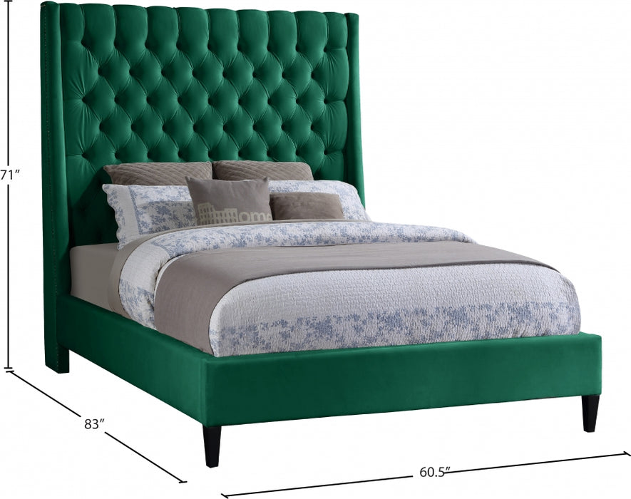 Fritz Velvet Full Bed Green - FritzGreen-F