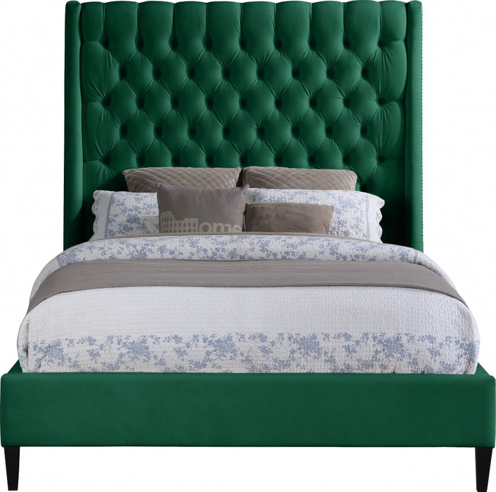 Fritz Velvet Full Bed Green - FritzGreen-F