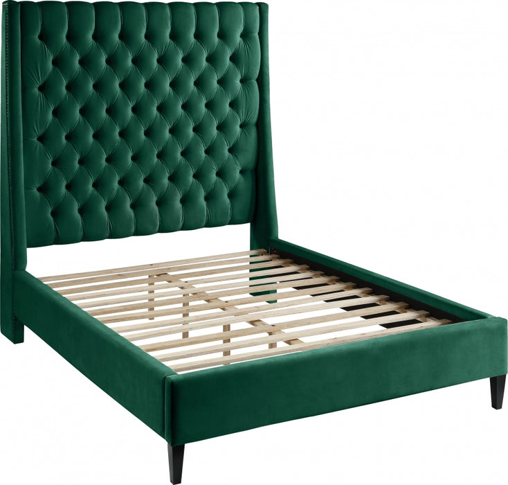 Fritz Velvet Full Bed Green - FritzGreen-F