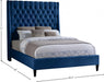 Fritz Velvet King Bed Blue - FritzNavy-K