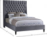 Fritz Velvet King Bed Grey - FritzGrey-K