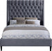 Fritz Velvet King Bed Grey - FritzGrey-K