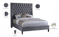 Fritz Velvet Queen Bed Grey - FritzGrey-Q