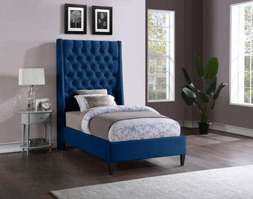 Fritz Velvet Twin Bed Blue - FritzNavy-T