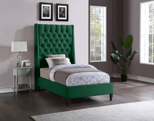 Fritz Velvet Twin Bed Green - FritzGreen-T