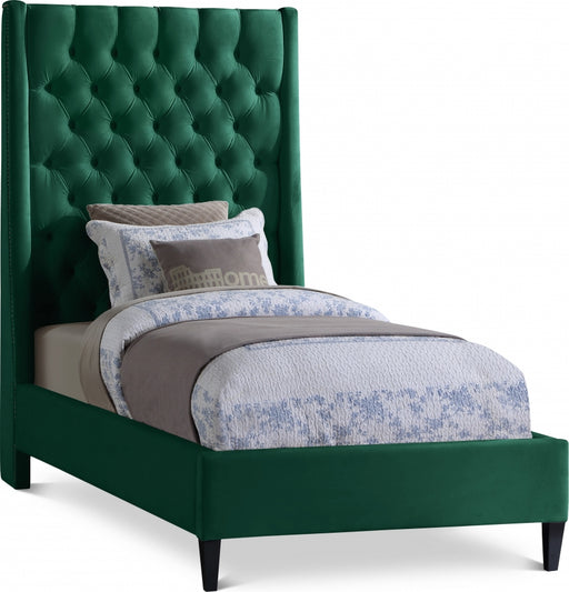 Fritz Velvet Twin Bed Green - FritzGreen-T