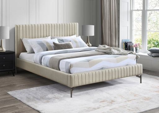 Gallo Vegan Leather Full Bed Beige - GalloBeige-F