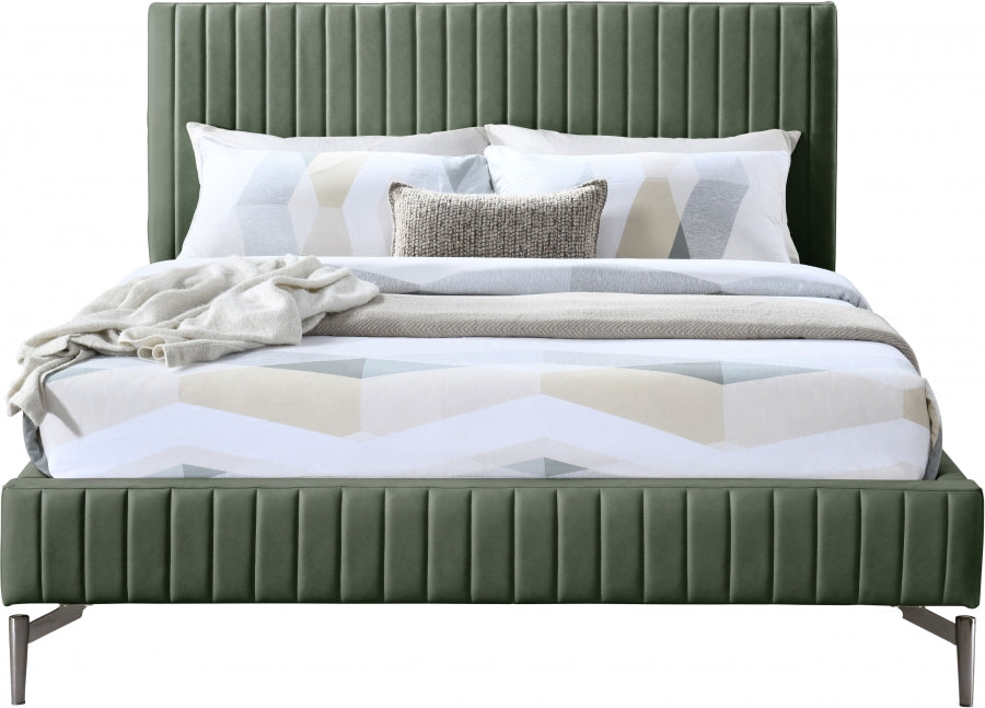 Gallo Vegan Leather King Bed Green - GalloGreen-K