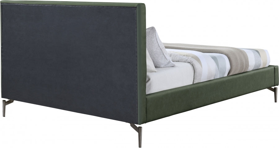 Gallo Vegan Leather King Bed Green - GalloGreen-K