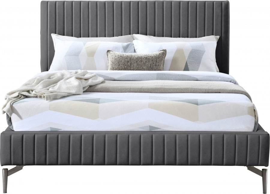 Gallo Vegan Leather King Bed Grey - GalloGrey-K