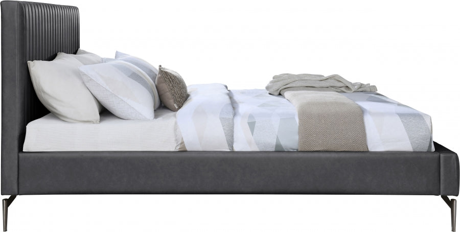 Gallo Vegan Leather King Bed Grey - GalloGrey-K