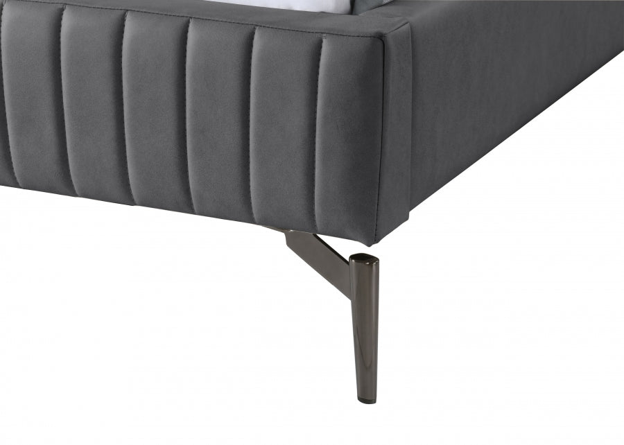 Gallo Vegan Leather King Bed Grey - GalloGrey-K