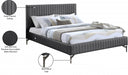 Gallo Vegan Leather King Bed Grey - GalloGrey-K