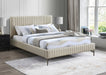 Gallo Vegan Leather Queen Bed Beige - GalloBeige-Q