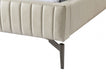 Gallo Vegan Leather Queen Bed Beige - GalloBeige-Q