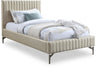 Gallo Vegan Leather Twin Bed Beige - GalloBeige-T