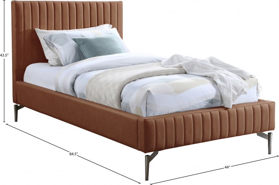 Gallo Vegan Leather Twin Bed Cognac - GalloCognac-T