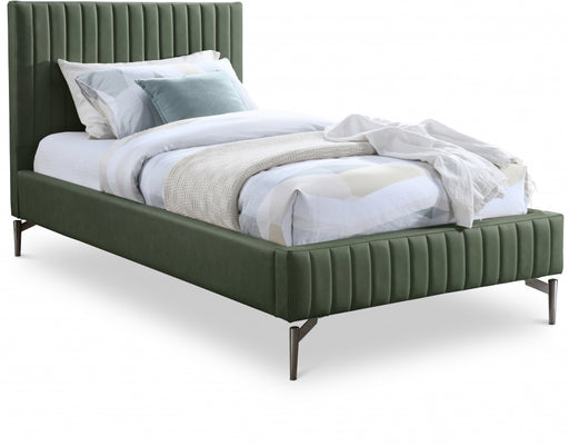 Gallo Vegan Leather Twin Bed Green - GalloGreen-T