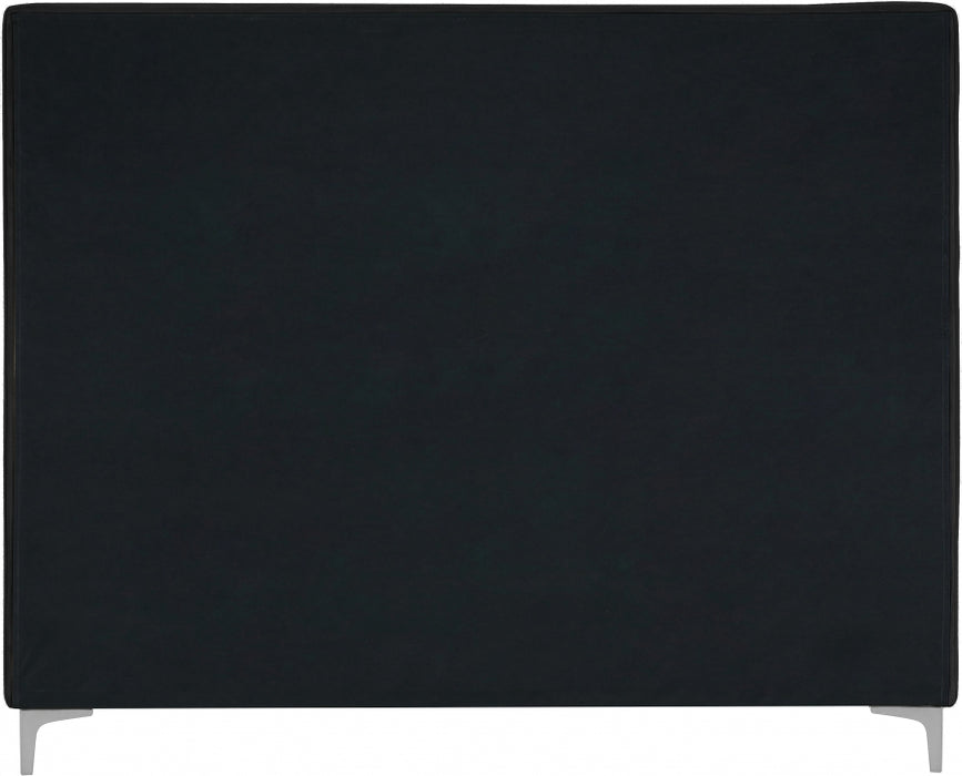 Geri Velvet Full Bed Black - GeriBlack-F