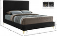 Geri Velvet Full Bed Black - GeriBlack-F