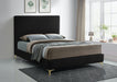 Geri Velvet Full Bed Black - GeriBlack-F