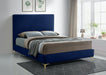 Geri Velvet Full Bed Blue - GeriNavy-F