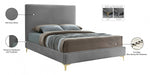 Geri Velvet Full Bed Grey - GeriGrey-F