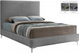 Geri Velvet Full Bed Grey - GeriGrey-F