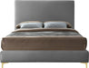 Geri Velvet Full Bed Grey - GeriGrey-F