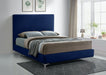 Geri Velvet King Bed Blue - GeriNavy-K