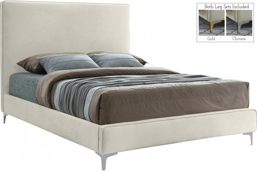 Geri Velvet King Bed Cream - GeriCream-K