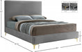 Geri Velvet King Bed Grey - GeriGrey-K