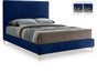 Geri Velvet Queen Bed Blue - GeriNavy-Q