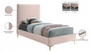 Geri Velvet Twin Bed Pink - GeriPink-T