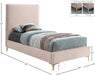 Geri Velvet Twin Bed Pink - GeriPink-T