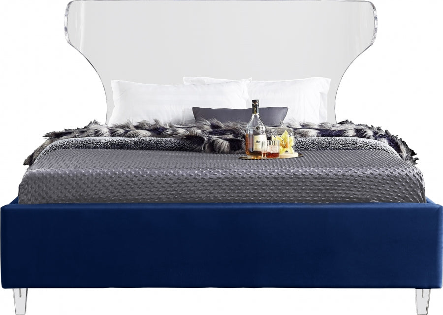 Ghost Velvet Full Bed Blue - GhostNavy-F