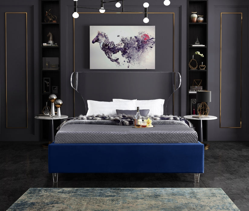 Ghost Velvet Full Bed Blue - GhostNavy-F