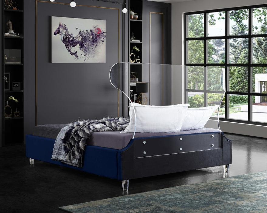 Ghost Velvet Full Bed Blue - GhostNavy-F