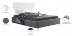 Ghost Velvet Full Bed Grey - GhostGrey-F