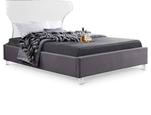 Ghost Velvet King Bed Grey - GhostGrey-K