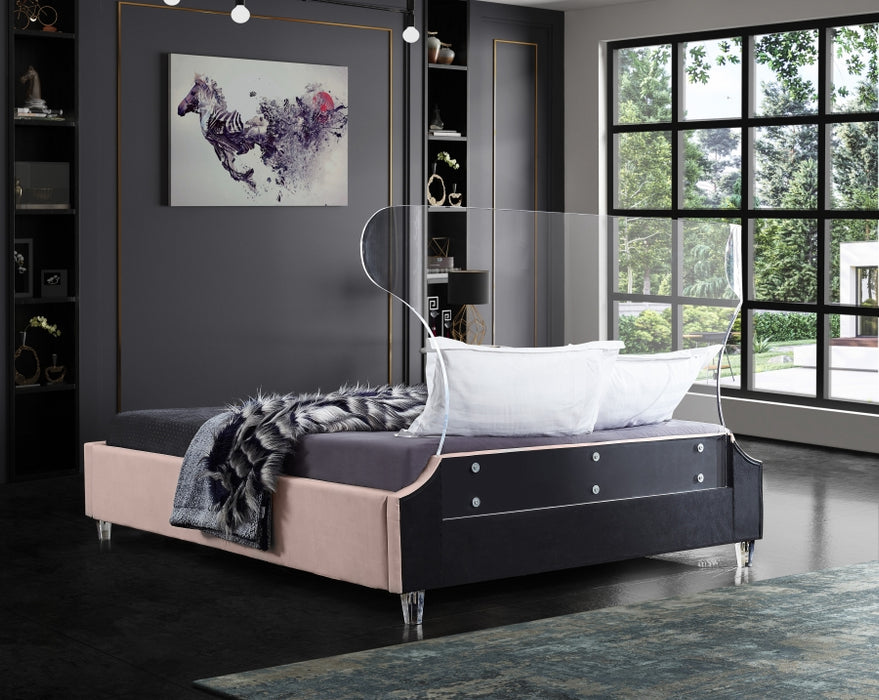 Ghost Velvet King Bed Pink - GhostPink-K