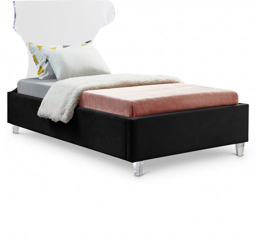 Ghost Velvet Twin Bed Black - GhostBlack-T