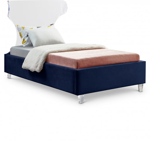 Ghost Velvet Twin Bed Blue - GhostNavy-T