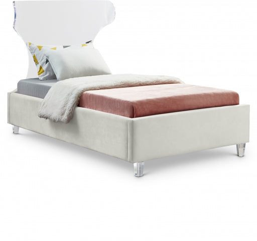 Ghost Velvet Twin Bed Cream - GhostCream-T