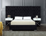 Grande Velvet King Bed (3 Boxes) Black - GrandeBlack-K