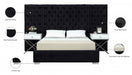 Grande Velvet King Bed (3 Boxes) Black - GrandeBlack-K