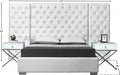 Grande Velvet King Bed (3 Boxes) White - GrandeWhite-K